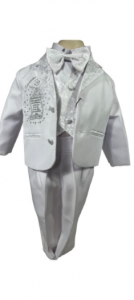BOYS CHRISTENING TUX (1511503) WHITE/SILVER